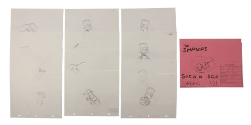 291. Bart and Santa's Little Helper collection of Original Production Drawings, Camera Layout Drawings and Studio Folders from "Don't Fear The Roofer" ### SIMPSONS, THE (TV SERIES, 1989-PRESENT)