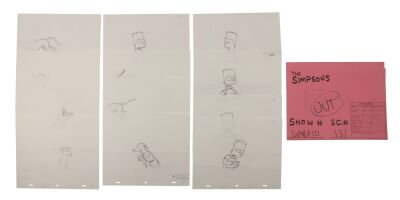291. Bart and Santa's Little Helper collection of Original Production Drawings, Camera Layout Drawings and Studio Folders from "Don't Fear The Roofer" ### SIMPSONS, THE (TV SERIES, 1989-PRESENT)
