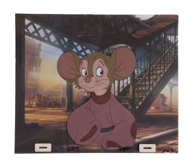 322. Fievel Mousekewitz Original Production Cel on Printed Presentation Background ### AN AMERICAN TAIL (1986)