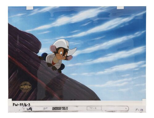 325. Fievel Mousekewitz Original Production Cel on Printed Presentation Background ### AN AMERICAN TAIL: FIEVEL GOES WEST (1991)