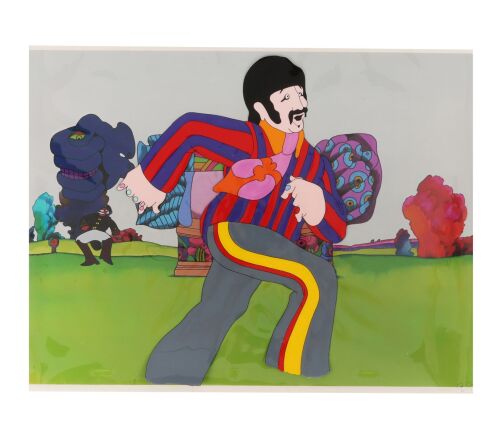 327. Ringo Original Production Cel on Fine Art Print Background ### YELLOW SUBMARINE (1968)