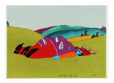 330. Snapping Turtle Turks Original Production Cel on Fine Art Gicl&eacute;e Background ### YELLOW SUBMARINE (1968)