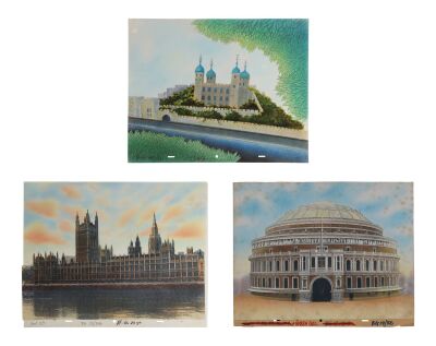 348. Houses of Parliament, Tower of London and The Royal Albert Hall Set of Three Original Production Backgrounds ### DANGER MOUSE (TV SERIES, 1981-1992)