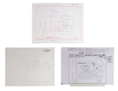 349. Dangermouse, Penfold and Colonel K Set of Three Original Camera Layout Drawings ### DANGER MOUSE (TV SERIES, 1981-1992)