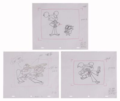 351. Set of Three Drawings Featuring Dexter and Dee Dee Layout Drawings from "They Got Chops" ### DEXTER'S LABORATORY (T.V. SERIES, 1995-2003)