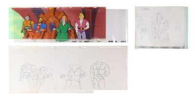 360. Original Production Pan Cels Featuring King Randor, Queen Marlena, Man-At-Arms and Prince Adam on Key Master Pan Production Background, with Original Layout Drawings and Studio Production Folder ### HE-MAN AND THE MASTERS OF THE UNIVERSE (TV SERIES, 