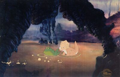 365. Cera and Frog Original Production Cels on Printed Presentation Background ### LAND BEFORE TIME, THE (1988)