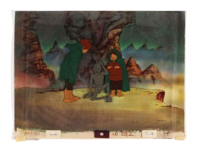 370. Frodo, Gollum and Sam Original Production Cels on Hand-Painted Key Master Production Background and Overlays ### LORD OF THE RINGS, THE (1978)