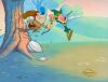 391. Ren and Stimpy Original Production Cel from "Robin H�ek" on Printed Presentation Background ### REN AND STIMPY (TV SERIES, 1991-1996)