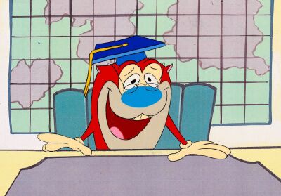 395. Stimpy as Dr Stupid Original Production Cel on Studio Printed Lithographic Background ### REN AND STIMPY (TV SERIES, 1991-1996)