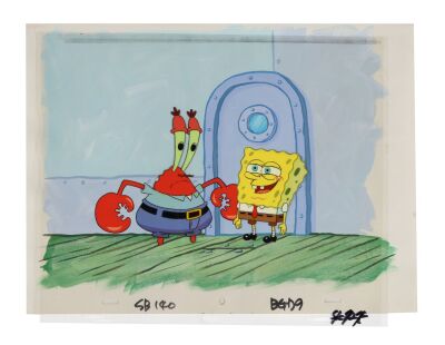 408. SpongeBob and Mr Krabs Original Production Cels and "Fools in April" Hand-Painted Master Production Background ### SPONGEBOB SQUAREPANTS (TV SERIES, 1999 - PRESENT)