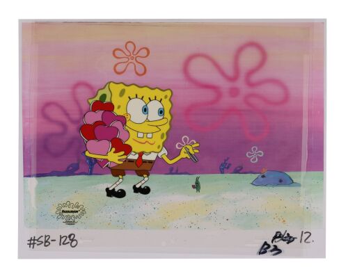412. SpongeBob, Tweeters Original Production Cel from "Season 1 Episode 16" on Printed Presentation Background ### SPONGEBOB SQUAREPANTS (TV SERIES, 1999 - PRESENT)