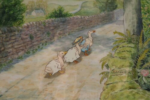 423. Jemima Puddle-Duck, Rebeccah Puddle-Duck, and Mr. Drake Puddle-Duck Original Production Cels on Key Master Production Background from "The Tale of Tom Kitten and The Tale of Jemima Puddle-Duck" ### WORLD OF PETER RABBIT AND FRIENDS, THE (1992)