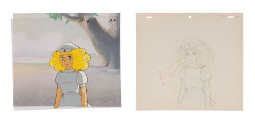 439. Candy Original Production Cel with Matching Douga on Printed Presentation Background ### CANDY CANDY (TV SERIES, 1976-1979)