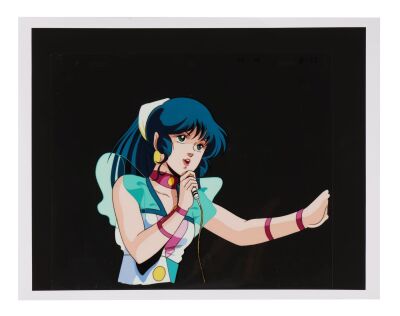 477. Lynn Minmay Original Production Cel on Fine Art Gicl&eacute;e Background ### MACROSS: DO YOU REMEMBER LOVE? (1984)