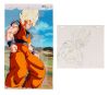 501. Super Saiyan Goku Original Production Pan Cel with Matching Douga from "Double Trouble for Goku" on Hand-Painted Master Background ### DRAGON BALL Z (TV SERIES, 1989-1996)