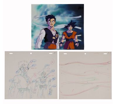 Lot # 517. Goku and Gohan Original Production Cel with Matching Douga Drawings on Hand-Painted Production Background ### DRAGON BALL Z: WRATH OF THE DRAGON (1995)