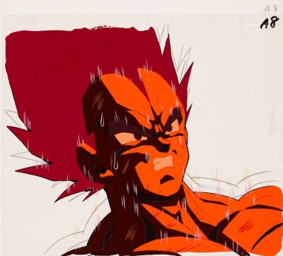 529. Vegeta Original Production Cel from "Z Warriors Prepare" ### DRAGON BALL Z (TV SERIES, 1989-1996)