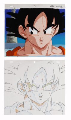 535. Goku Original Production Cel on Hand-Painted Master Background with Matching Douga from "The Fusion Dance" ### DRAGON BALL Z (TV SERIES, 1989-1996)