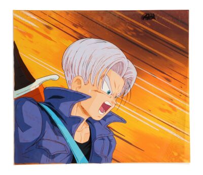 537. Future Trunks Original Production Cel from "No Match for the Androids" on Hand-Painted Key Master Background ### DRAGON BALL Z (TV SERIES, 1989-1996)