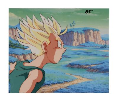 548. Super Saiyan Trunks Original Production Cel from "Final Atonement" on Printed Presentation Background ### DRAGON BALL Z (TV SERIES, 1989-1996)