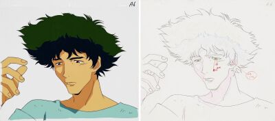 575. Spike Spiegel Original Production Cel with Matching Douga Drawing from "Ganymede Elegy" ### COWBOY BEBOP (TV SERIES, 1998-1999)