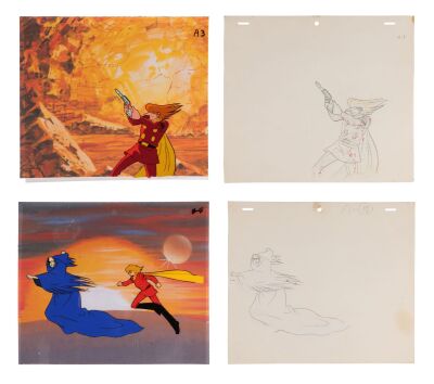 582. 009 and 002 Original Production Cels on Printed Presentation Backgrounds with Matching Douga Drawings ### CYBORG 009 (TV SERIES, 2001-2002)