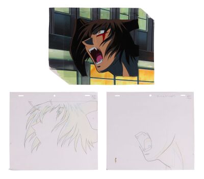 585. Devil Lady Jun Fudo Original Production Cel on Original Production Background with Two Matching Douga Drawings ### DEVILMAN LADY (TV SERIES, 1998-1999)