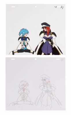 597. Mint Blancmanche and Forte Stollen Original Production Cel with Matching Douga Drawing ### GALAXY ANGEL (TV SERIES, 2000-2005)