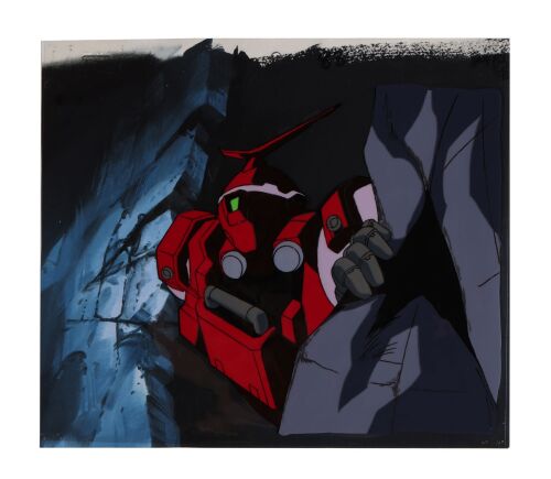 627. Mercurius Original Production Cel on Hand-Painted Key Master Background from "Quatre vs. Heero" ### MOBILE SUIT GUNDAM WING (TV SERIES, 1995-1996)