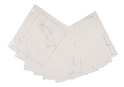 637. Set of Naruto and Pakkun Genga Drawings from "Successor of the Forbidden Jutsu" ### NARUTO (TV SERIES, 2002-2007)