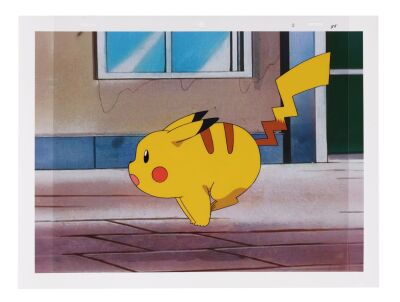 639. Pikachu Original Production Cel from "Mantine Overboard!" on Fine Art Gicl&eacute;e Background ### POK&Eacute;MON (TV SERIES, 1997-PRESENT)