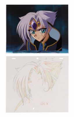 642. Clef Original Production Cel on Original Production Background with Matching Douga Drawing ### RAYEARTH (TV MINI SERIES, 1997)