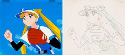 655. Usagi Original Production Cel on Original Production Background with Matching Douga Drawing from "The Shining Power of a Star: Chibi-Chibi's Transformation" ### SAILOR MOON (TV SERIES, 1992-1997)