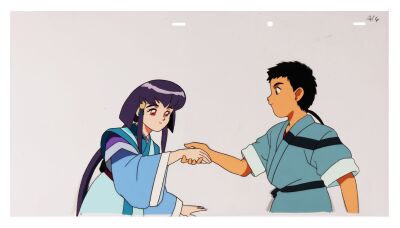 682. Tenchi and Ayeka Original Production Pan Cel ### TENCHI MUYO! (TV SERIES, 1992-2021)