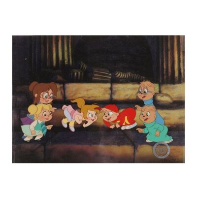 316. Alvin, Simon, Theodore, and The Chipettes, Brittany, Jeanette, Eleanor Original Production Cels on Studio Printed Production Background ### CHIPMUNK ADVENTURE, THE (1987)