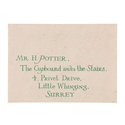 145. Harry Potter's (Daniel Radcliffe) Hogwarts Acceptance Letter with Wax-Sealed Envelope ### HARRY POTTER AND THE SORCERER'S STONE (2001)
