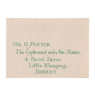 145. Harry Potter's (Daniel Radcliffe) Hogwarts Acceptance Letter with Wax-Sealed Envelope ### HARRY POTTER AND THE SORCERER'S STONE (2001)