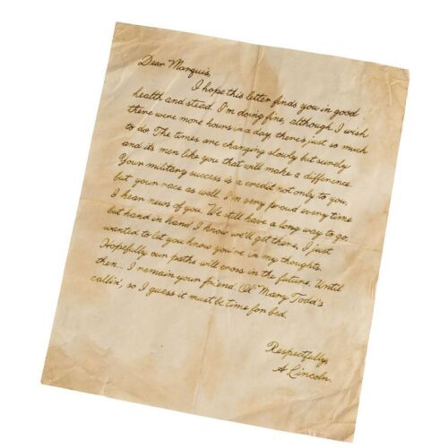 155. Major Marquis Warren's (Samuel L. Jackson) Production-Made Distressed Letter from Abraham Lincoln ### THE HATEFUL EIGHT (2015)