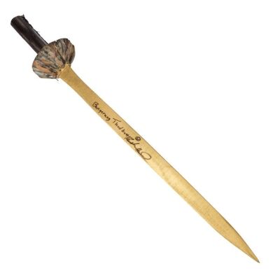 167. Raushan Hammond-Autographed Peter Banning's (Robin Williams) Wooden Pan Sword ### HOOK (1991)