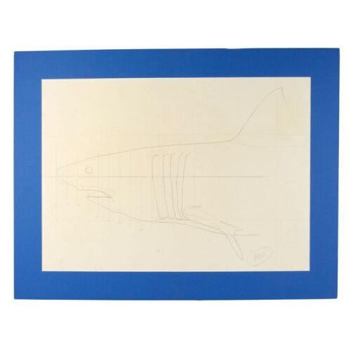 186. Planet Hollywood Collection: Matted Hand-Drawn Bruce the Shark Layout Drawing ### JAWS (1975)