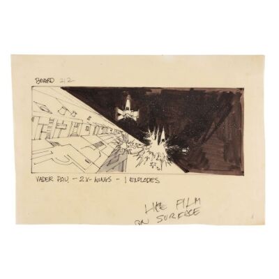 348. Hand-Drawn Joe Johnston Death Star #212 Storyboard ### STAR WARS: A NEW HOPE (1977)