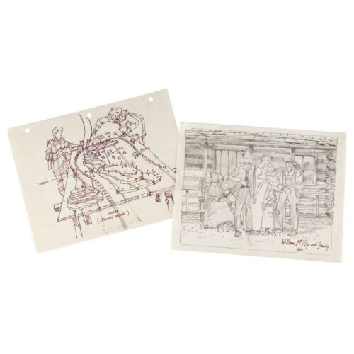 481. Pair of Hand-Drawn Martin A. Kline "William McFly and Family" and Time Train Model Concept Sketches ### BACK TO THE FUTURE PART III (1990)