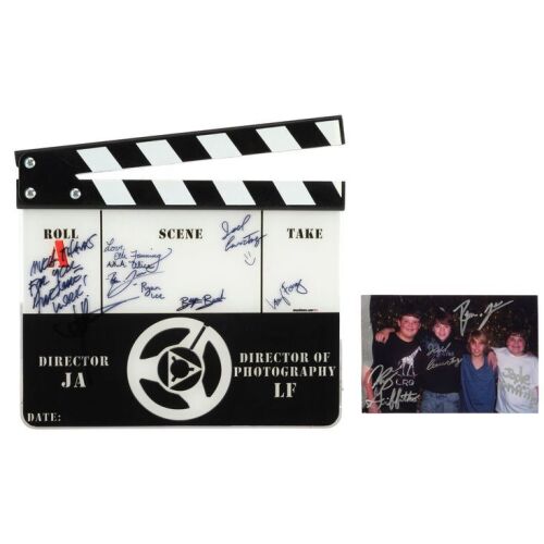 1246. Cast and Crew-Autographed Clapperboard with Key Cast-Autographed Behind-the-Scenes Photo ### SUPER 8 (2011)