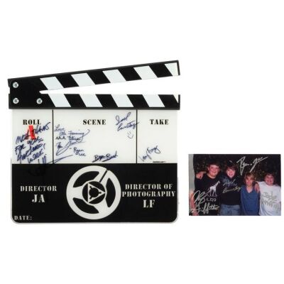 1246. Cast and Crew-Autographed Clapperboard with Key Cast-Autographed Behind-the-Scenes Photo ### SUPER 8 (2011)