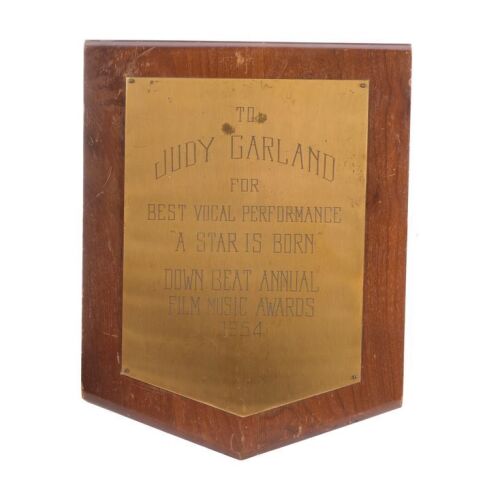 1376. Planet Hollywood Collection: Judy Garland's Down Beat Annual Film Music Award for Best Vocal Performance ### A STAR IS BORN (1954)