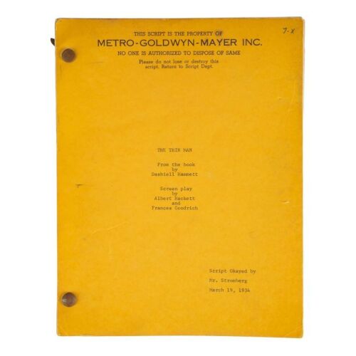 1379. Hand-Marked Bound Script ### THE THIN MAN (1934)