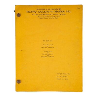 1379. Hand-Marked Bound Script ### THE THIN MAN (1934)