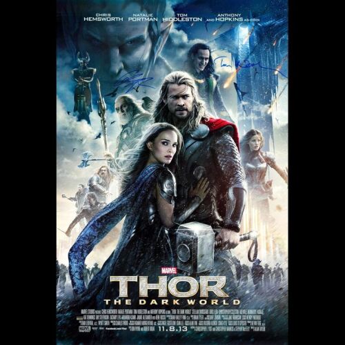 2117. Chris Hemsworth and Tom Hiddleston-Autographed One-Sheet ### THOR: THE DARK WORLD (2013)