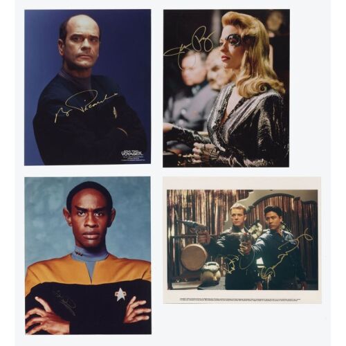 2189. Set of Four Cast-Autographed Stills ### STAR TREK: VOYAGER (T.V. SERIES, 1995 - 2001)
